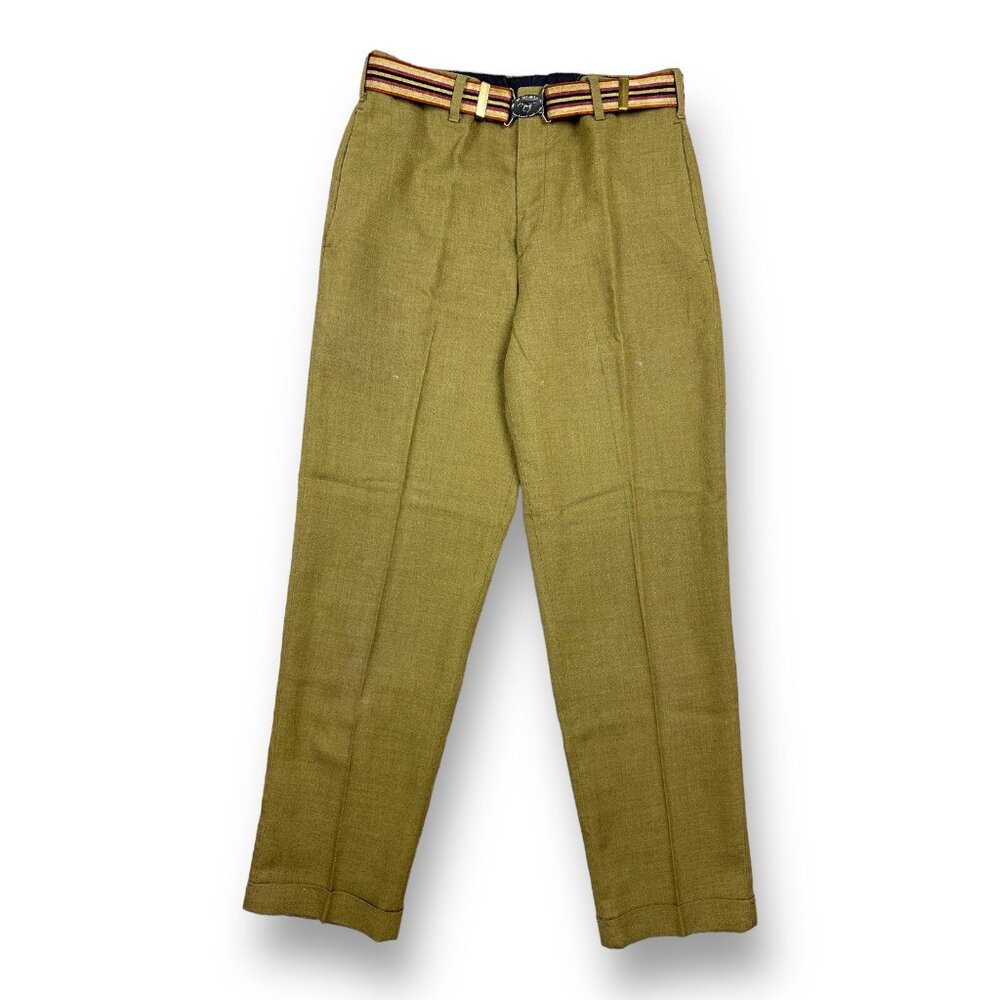Vintage 50s Mustangs By Hagger Casual Woven Horse Belted Pants Men's 28x27.5